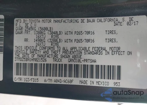 2017 Toyota Tacoma Trd Off Road z USA, uszkodzony, nr VIN 3TMDZ5BN1HM021526